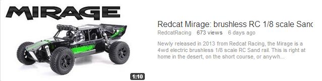 Redcat Racing Mirage: Brushless R/C 1/8 Scale Sand Rail
