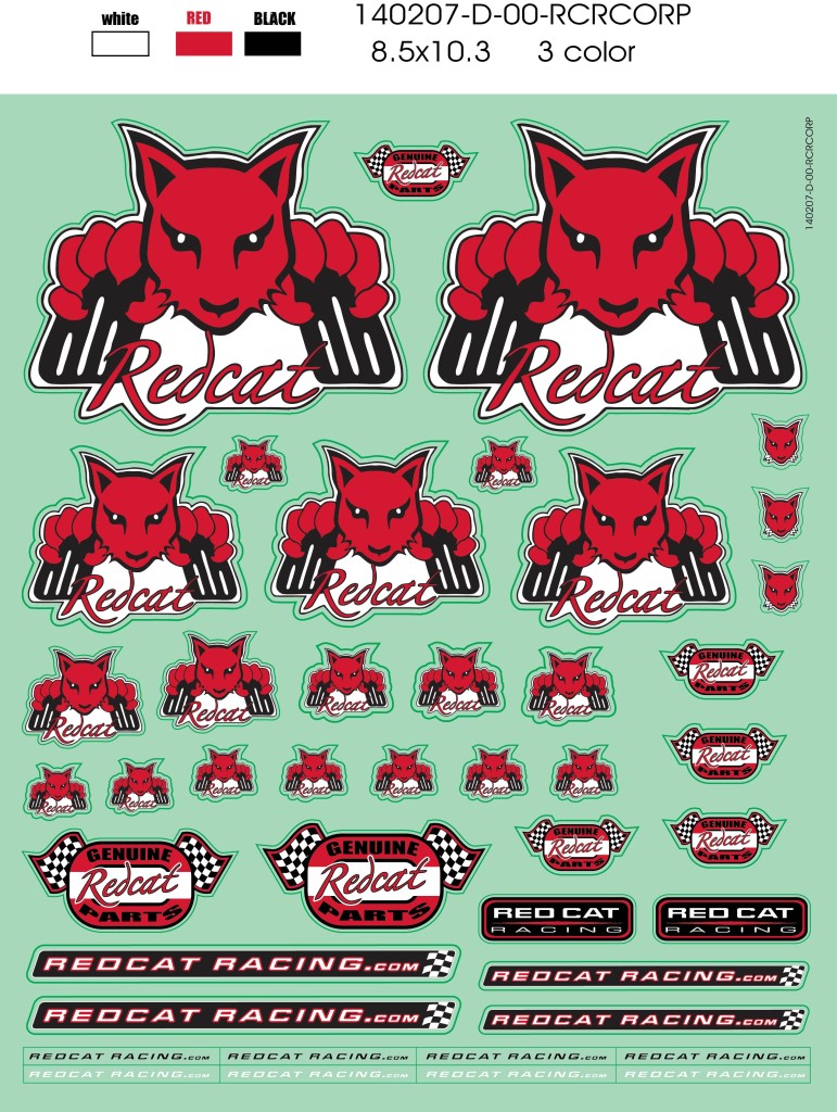 Redcat Racing Decal Sticker Sheets